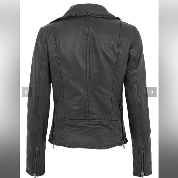 Muubaa Sabik Leather Biker Jacket in Black US 8 100% Sheep Skin - Picture 5 of 17